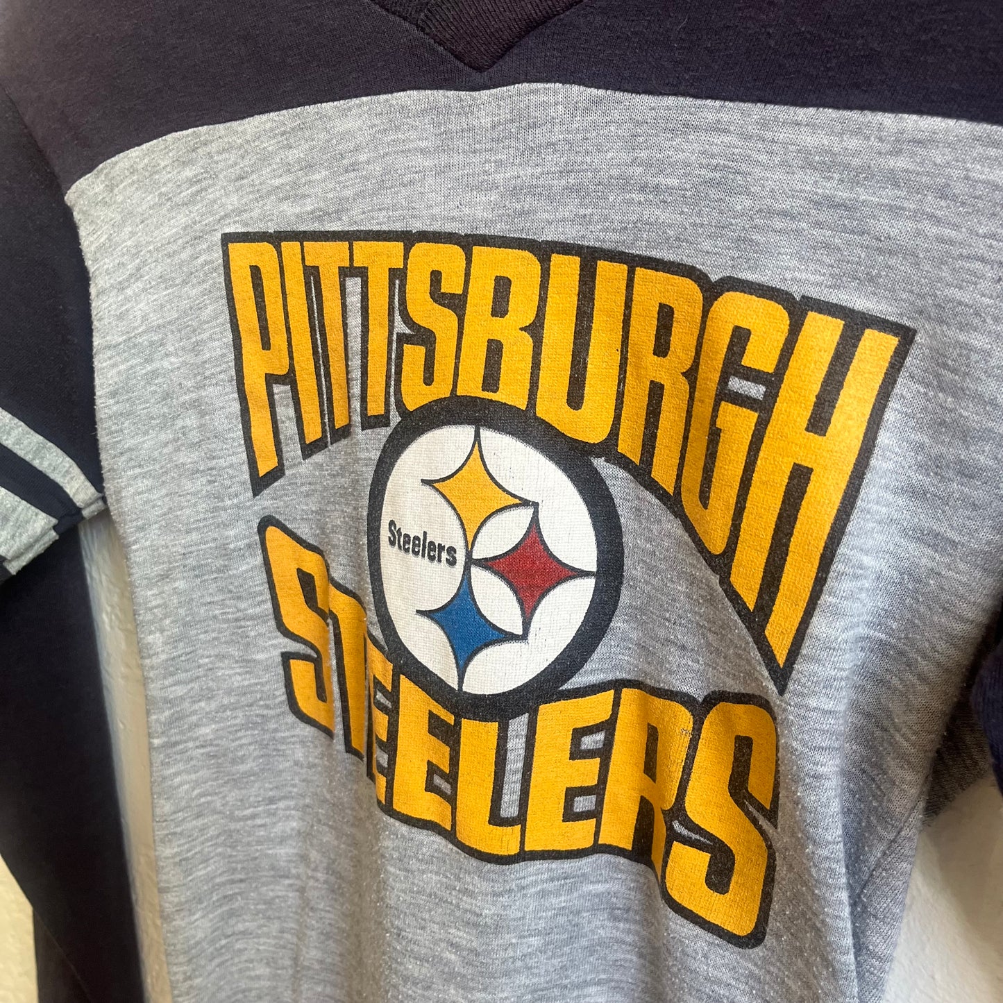 Grey Black Steelers Shirt | Xs