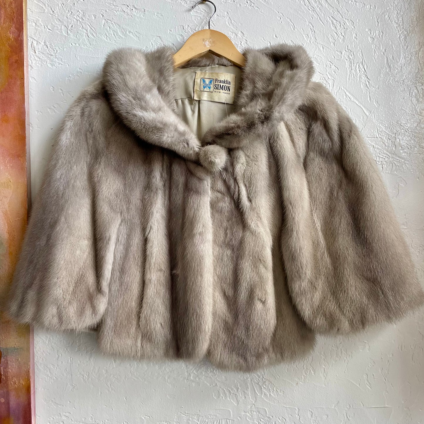 Grey Short Mink Fur 1960's | Large