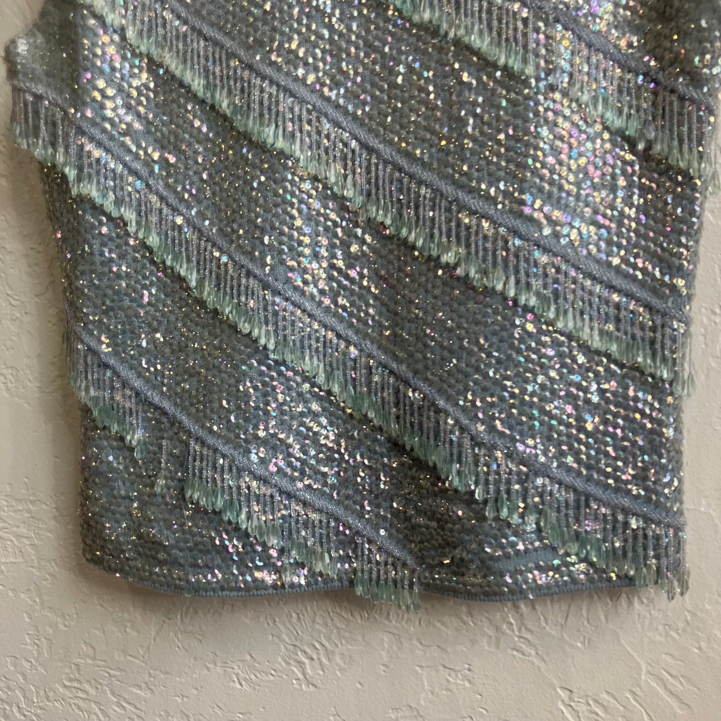 Teal 1980s Beaded Top | Medium