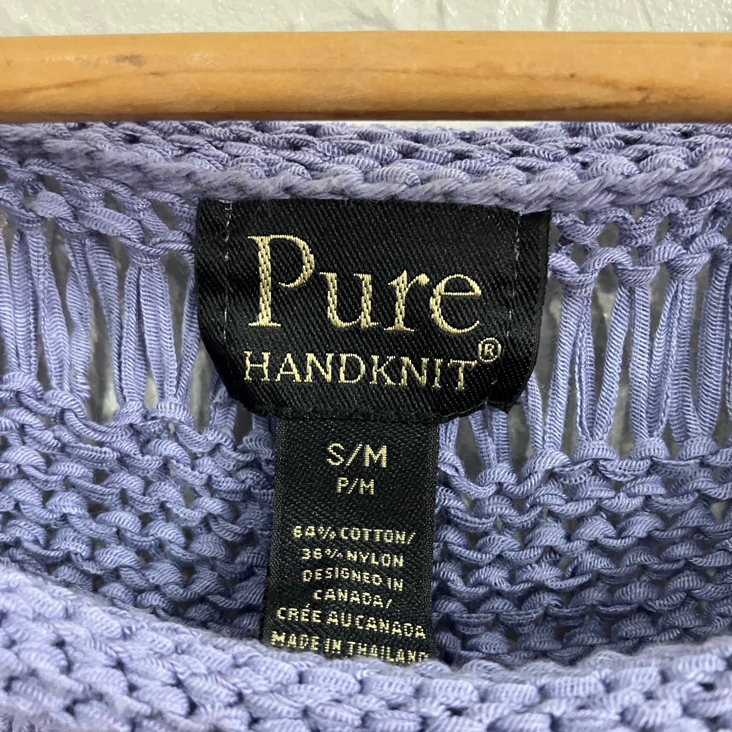 Vintage Lavender Purple Hand Knit Top | Small Medium