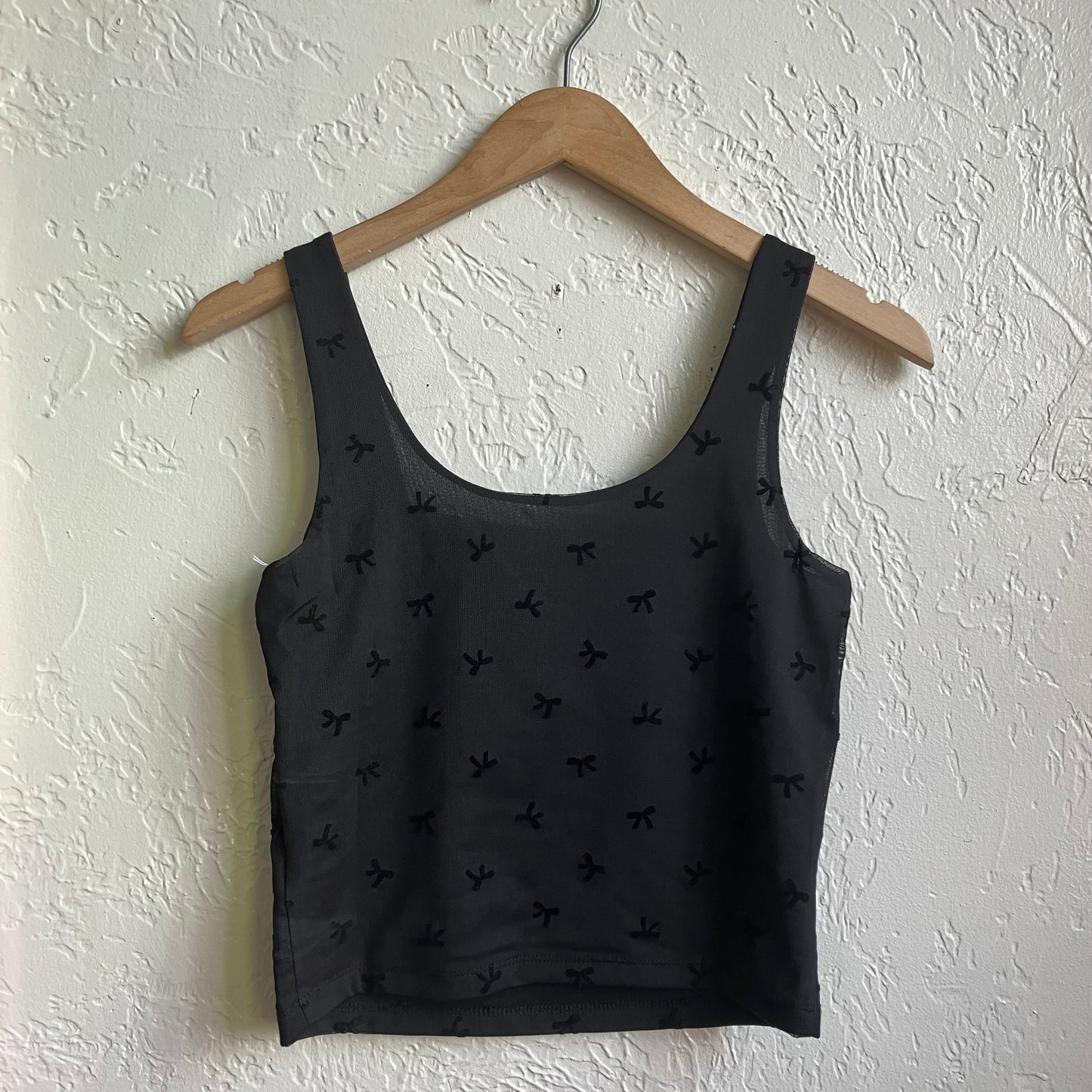 Black Cute Bows Crop Top Small