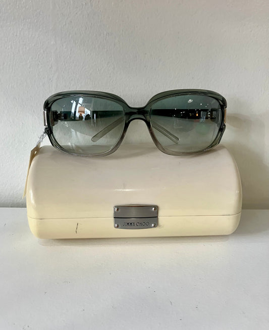 Vintage Y2K Jimmy Choo Gray Sunglasses with Case