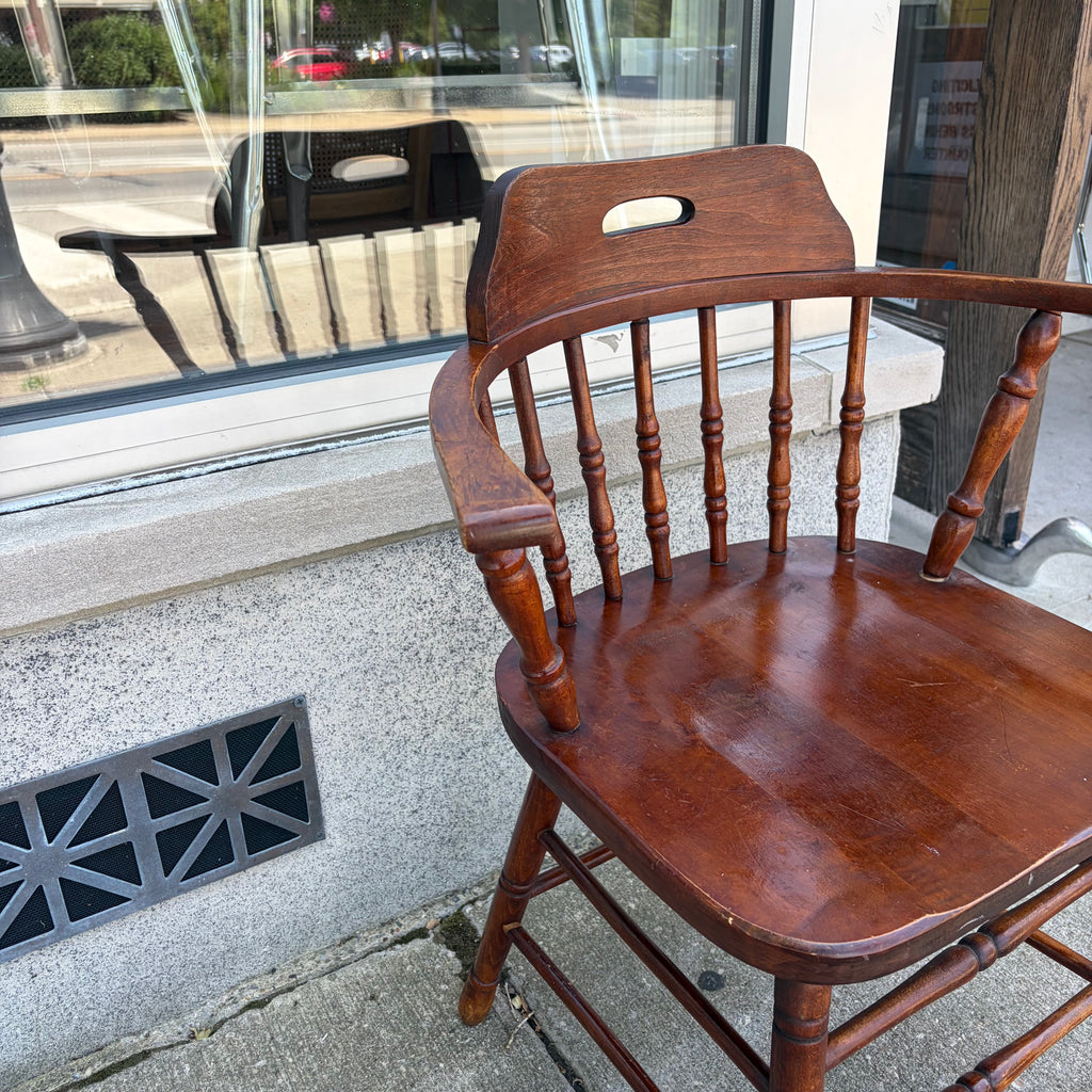 Antique Smoker's Bow Captain Arm Chair