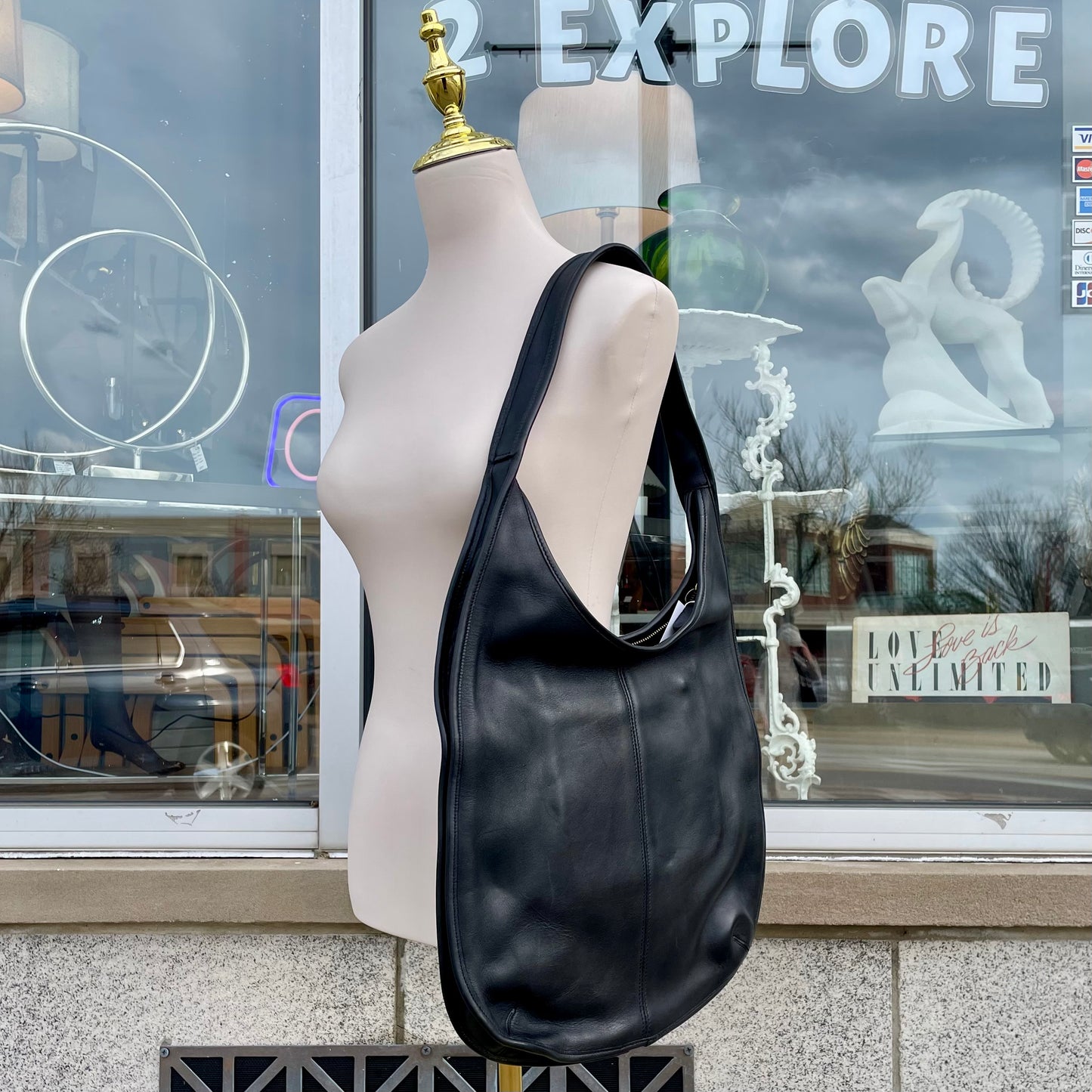 1997 Coach Vintage XL Black Ergo Hobo Bag #9026