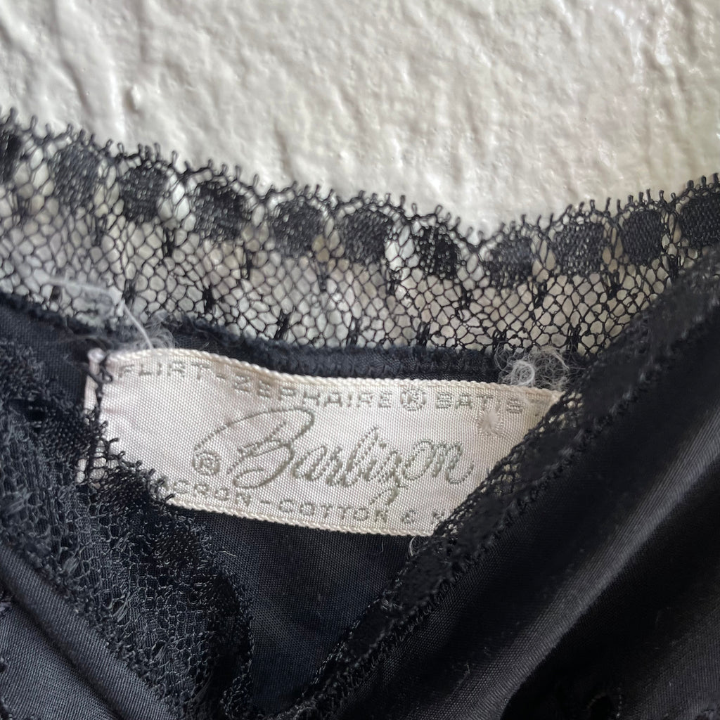Black Embroidered Vintage Slip | Medium