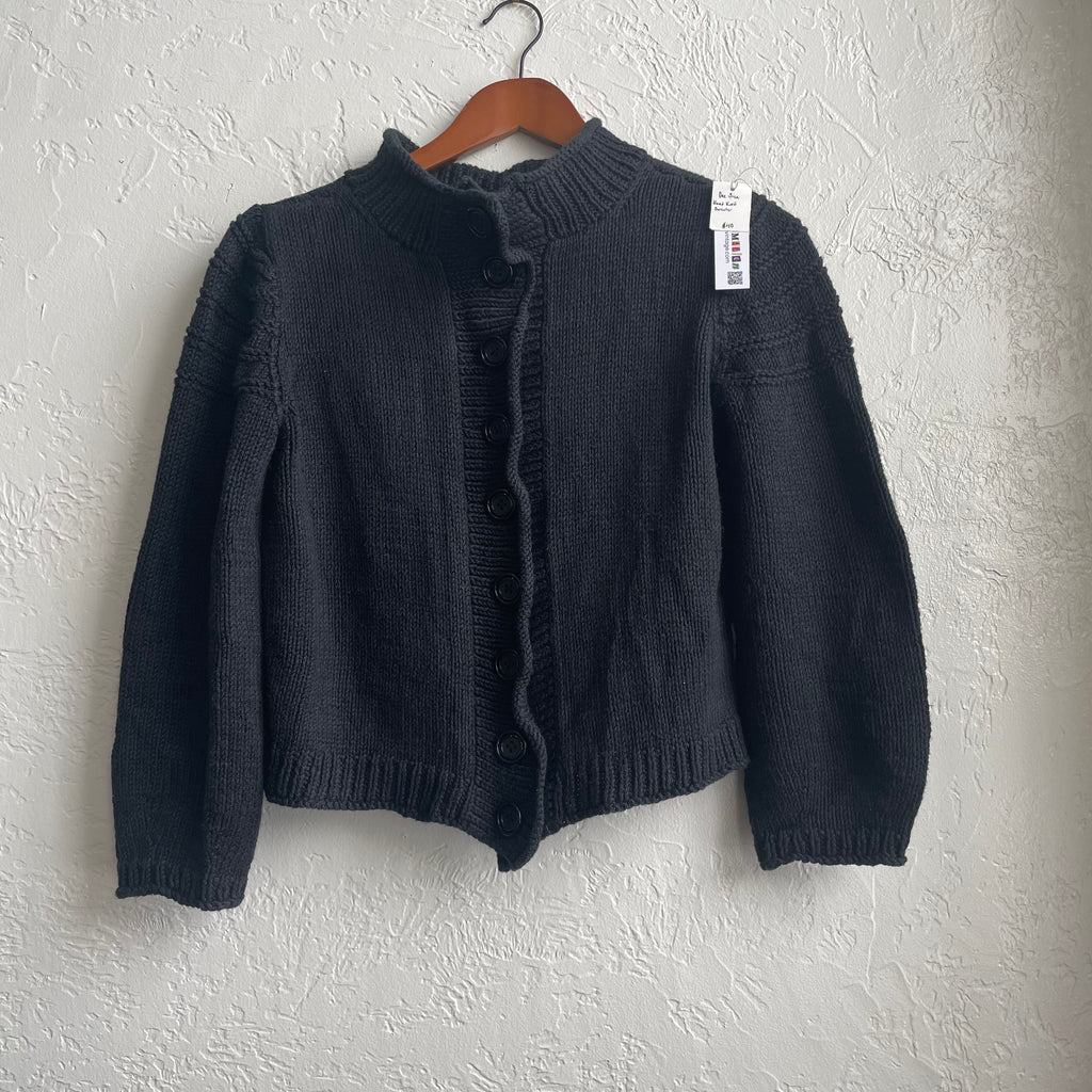 Hand Knit Black Cardigan | One Size