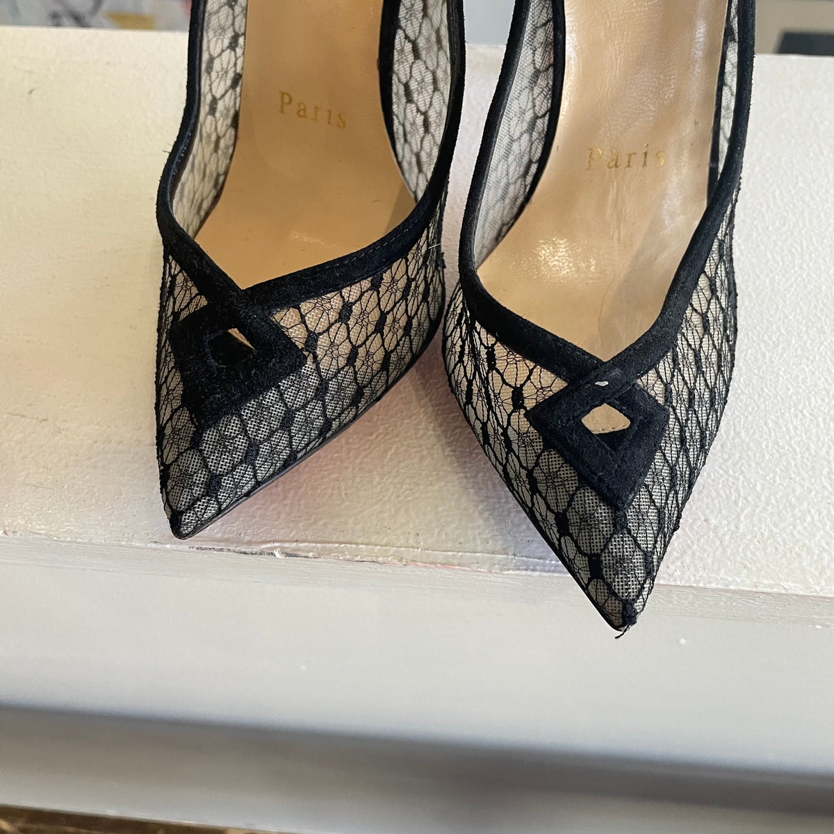 Christian Louboutin Neoalto Dentelle Resille Pumps | Size US 5.5/ IT 35.5