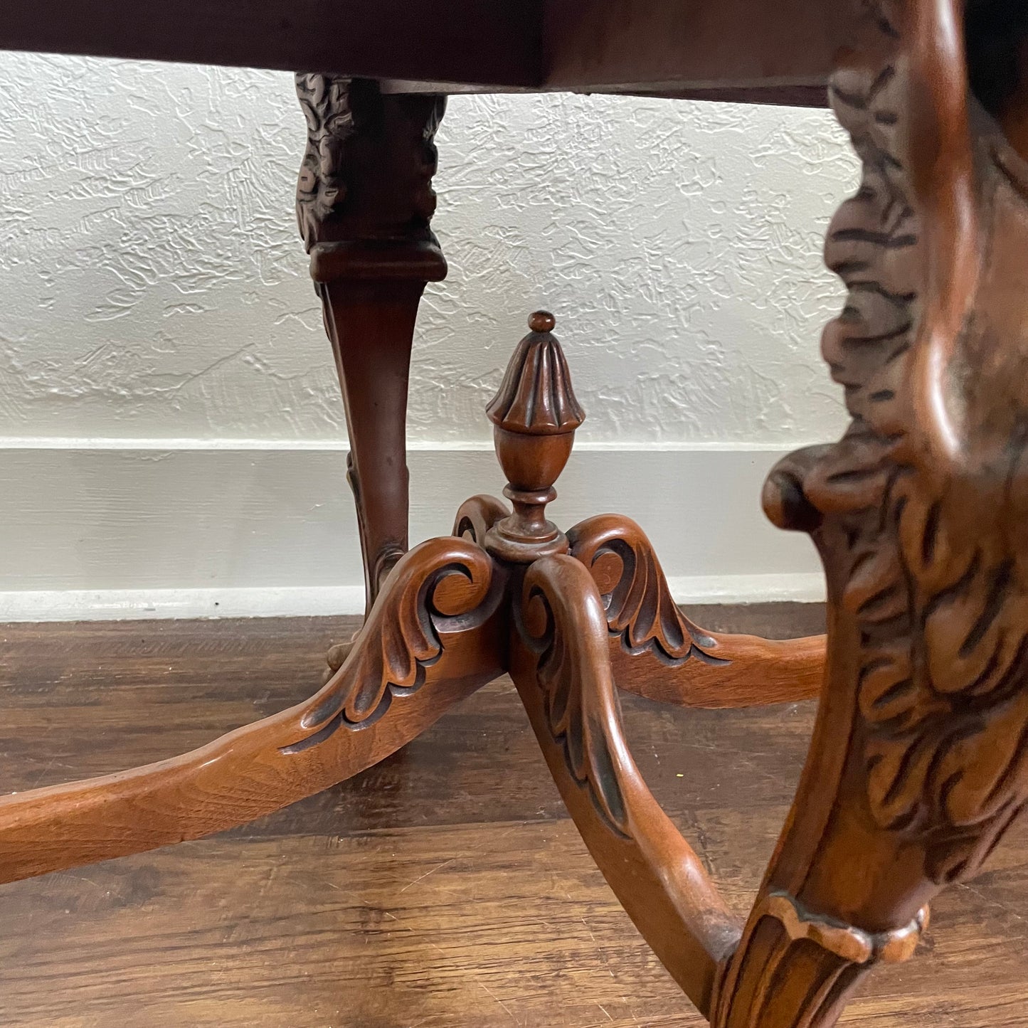 Antique 20th Century Wood Carved French Baroque Tea Tray Table