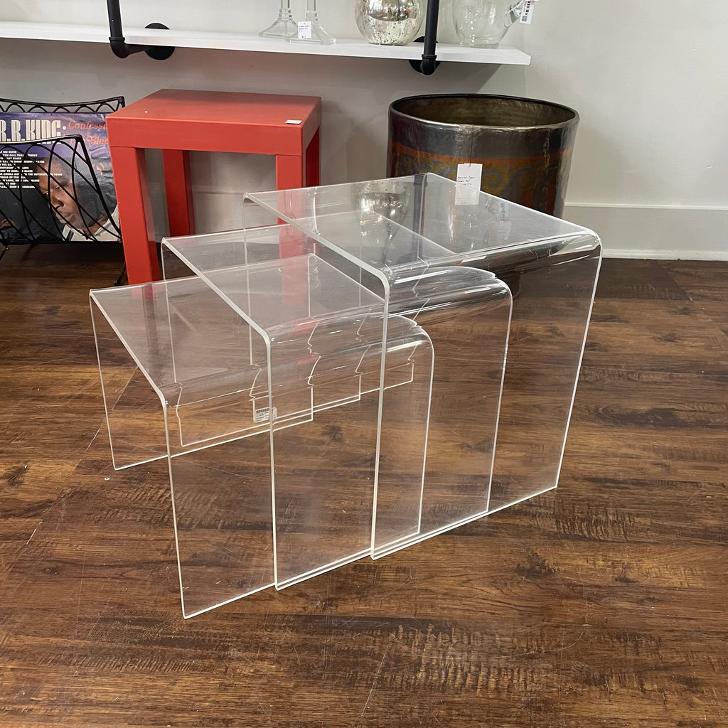 Clear Acrylic Nest Side Tables Set of 3