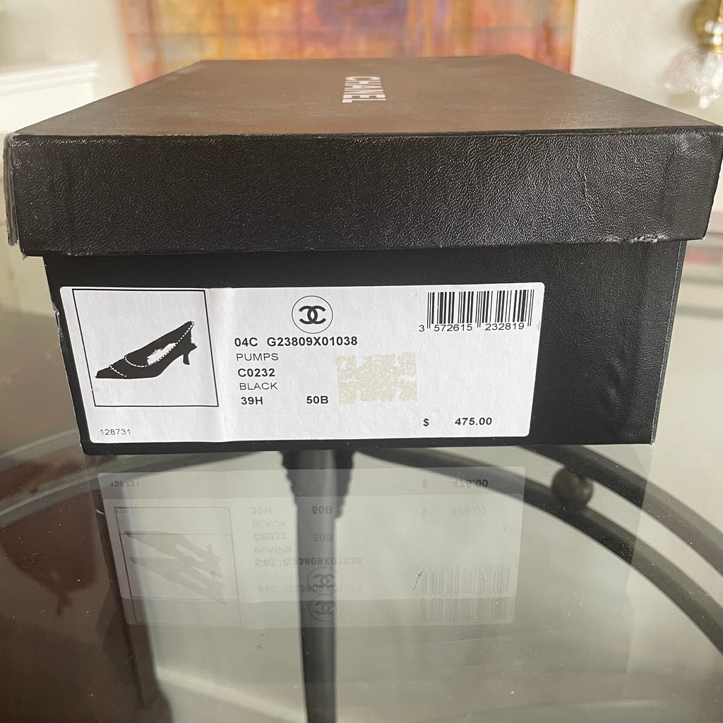 Chanel 2004 Black Point Toe Pumps | Size 39.5/9.5