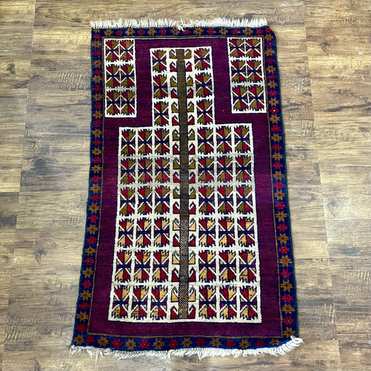 Vintage Baluch Handmade Afghan Rug