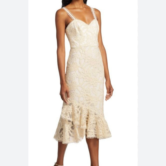 Anthropologie Monique Lhuillier Embroidered Lace Dres NWT | 16/XL