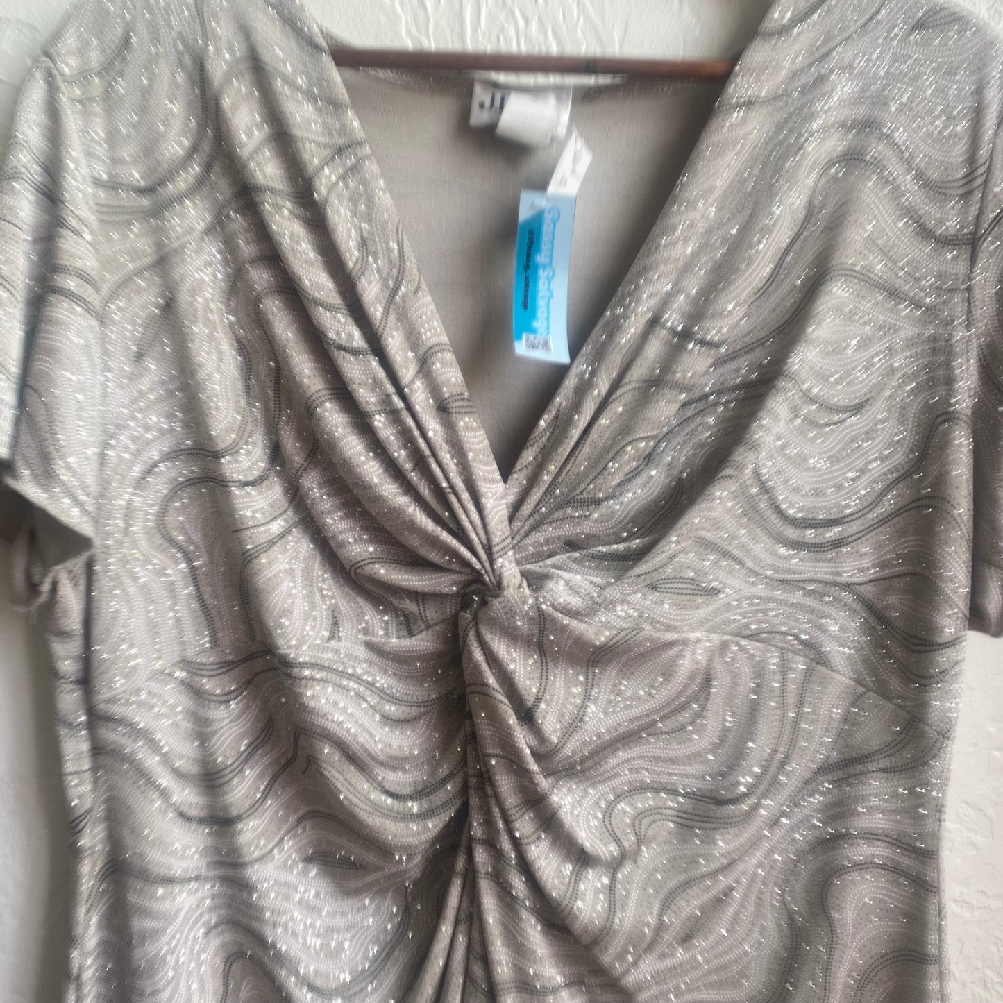 Shirred Black & White Top | One Size