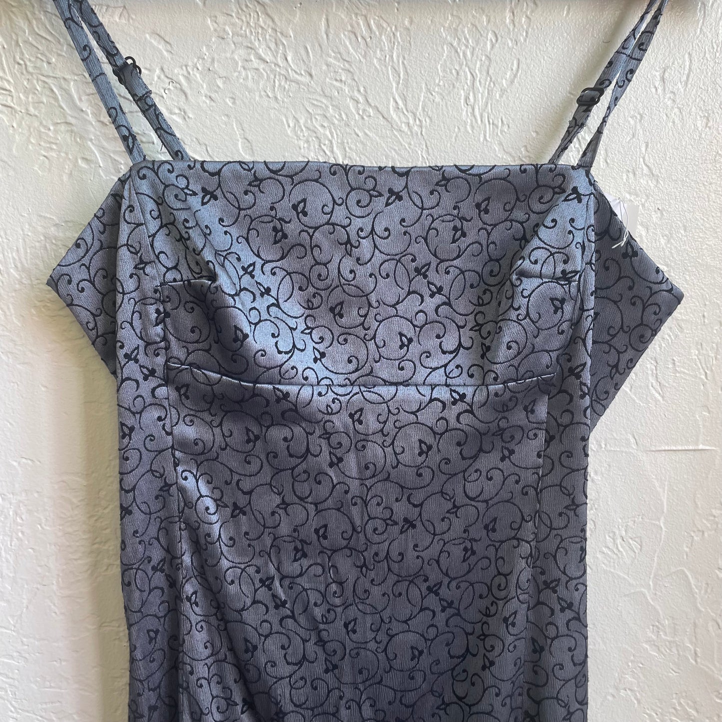 90’s Grey Black Evening Dress | Medium
