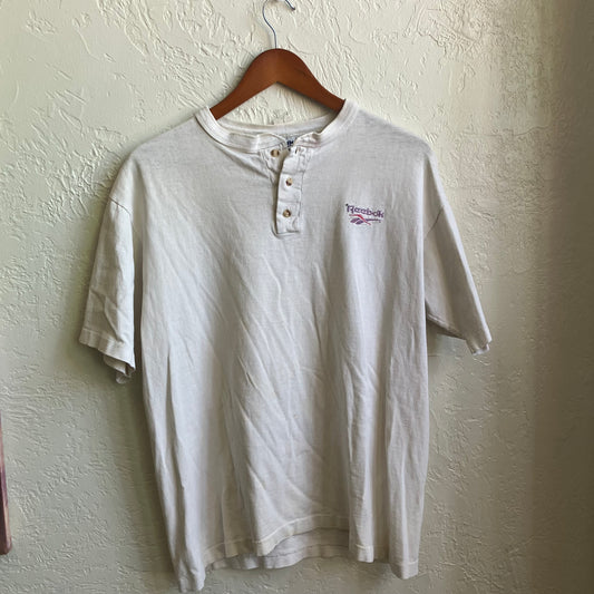 White Vintage Reebok Shirt | Medium