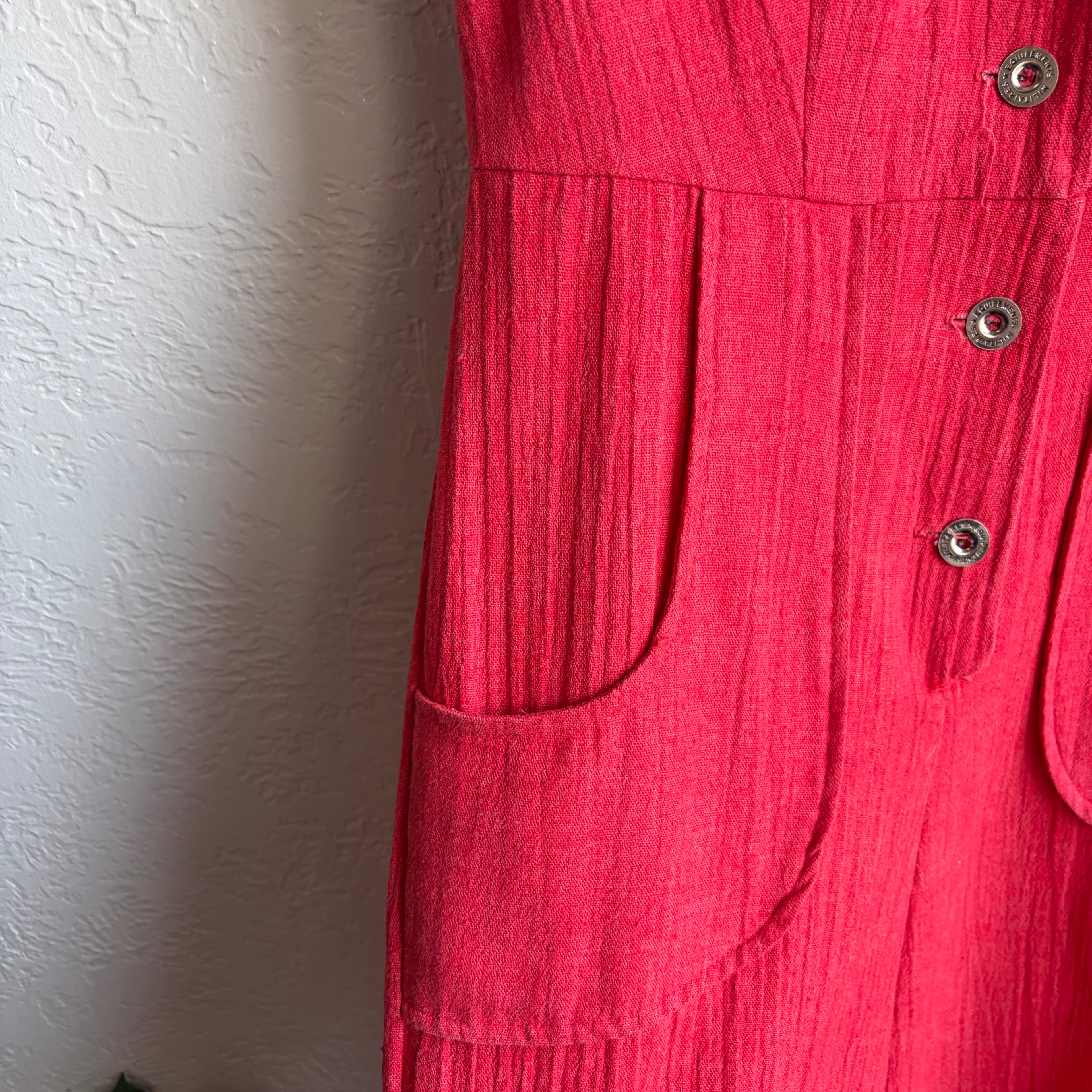 Coral 1970s Flare Jumpsuit | Small