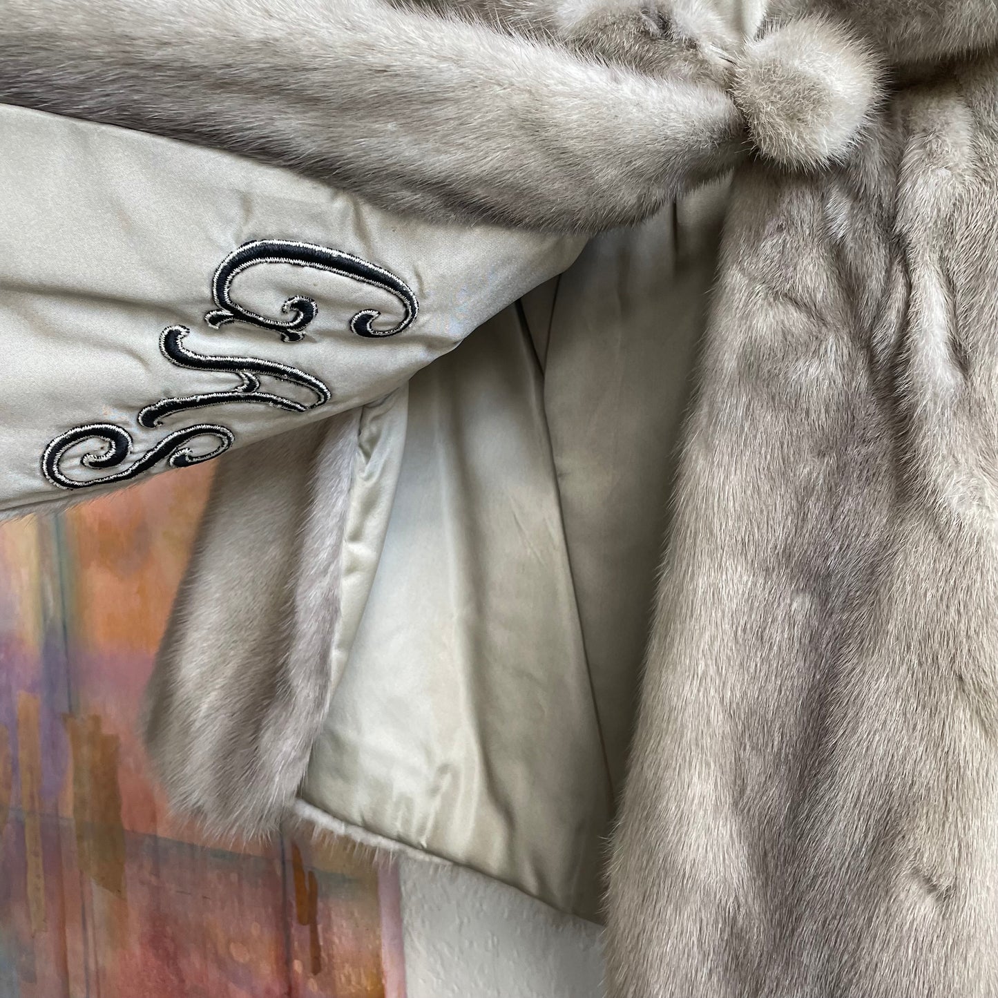 Grey Short Mink Fur 1960's | Large