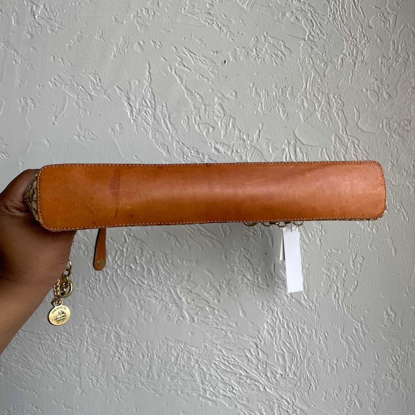 Brahmin Tan Snakeskin Purse