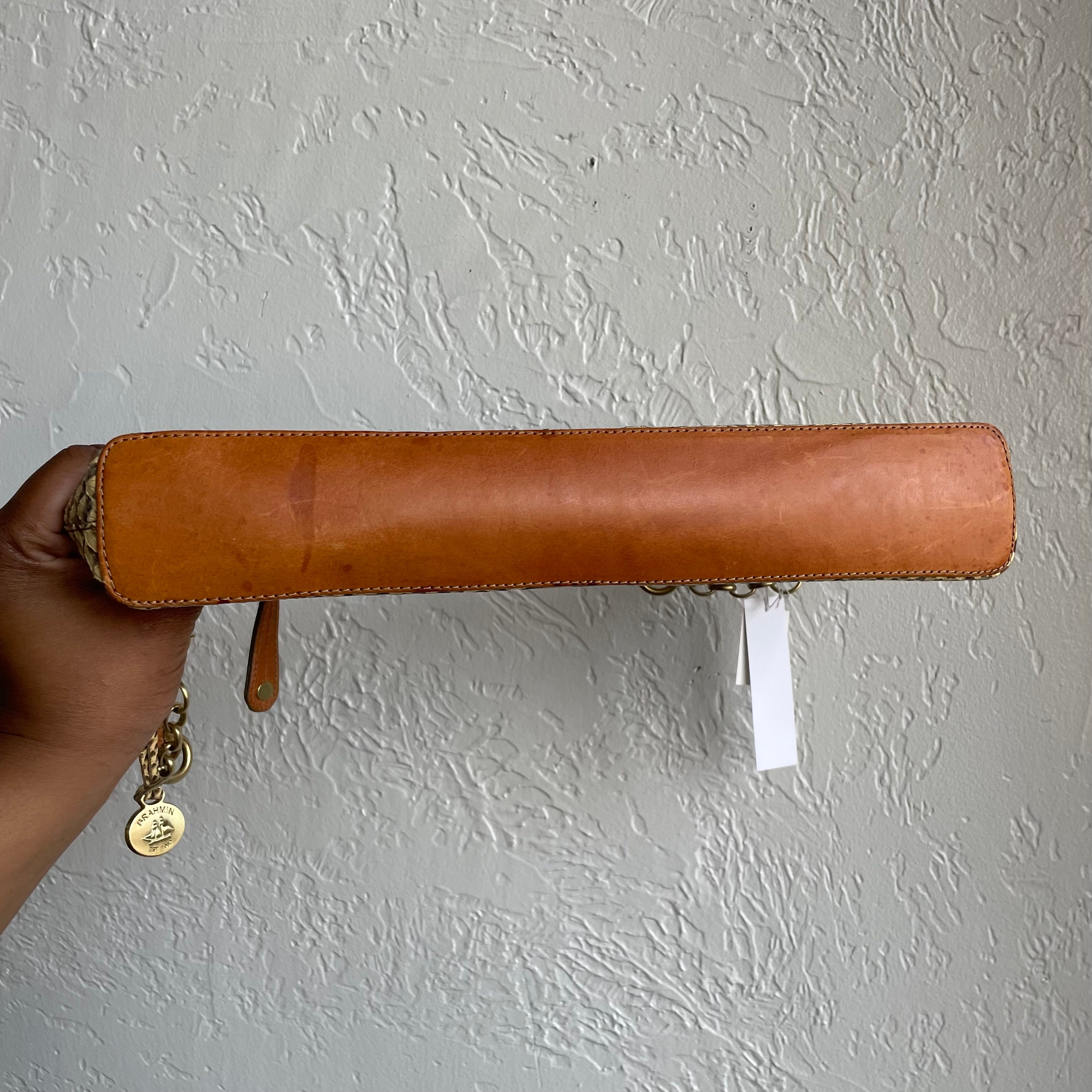 Brahmin Tan Snakeskin Purse