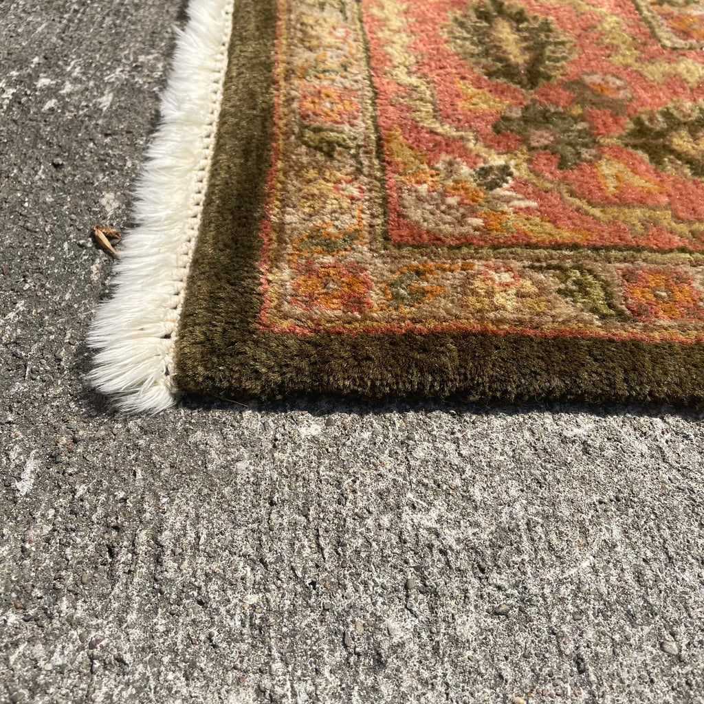 Ethan Allen Heriz Wool Rug in Paprika/Olive 5'6" x 8'6"