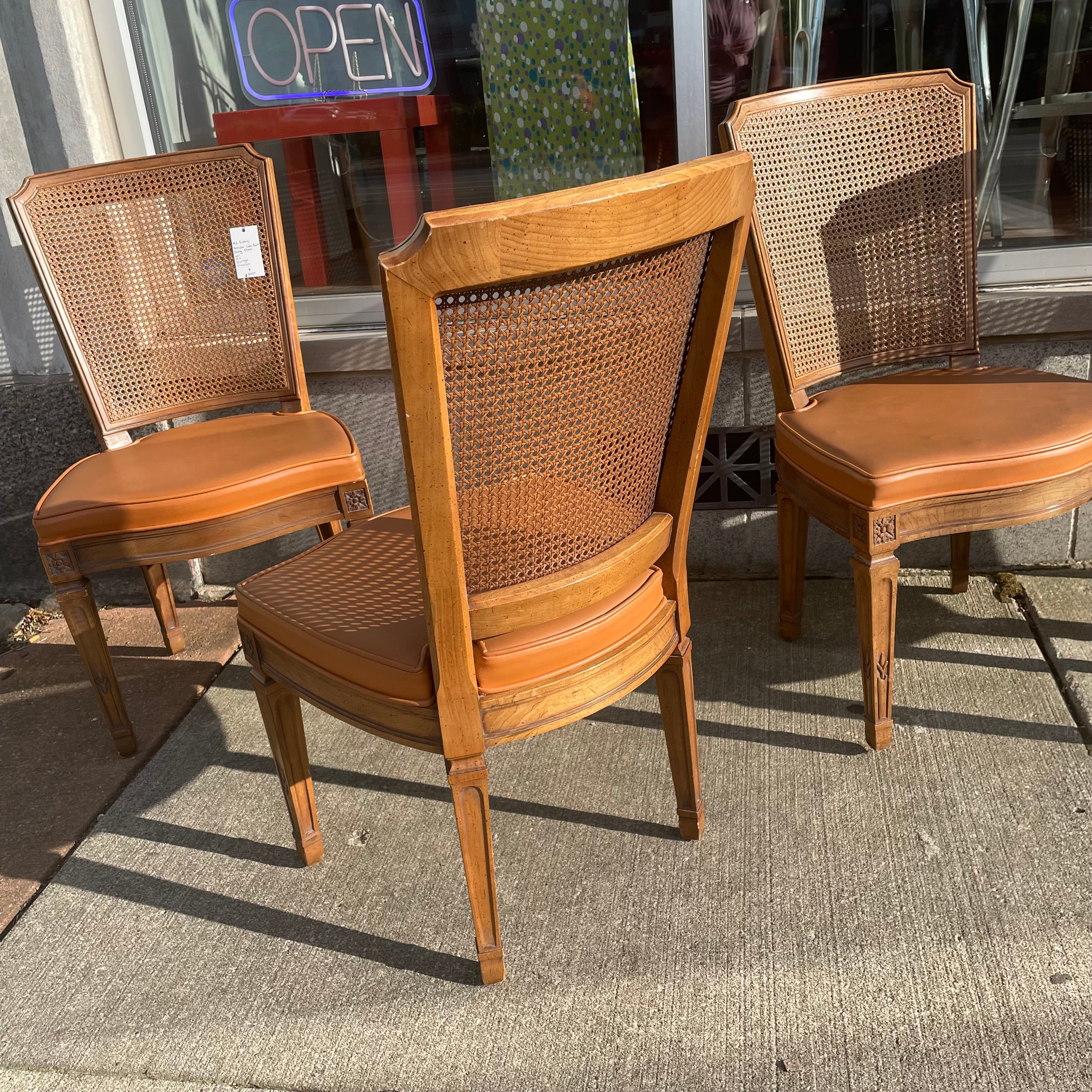 Mid-Century Henredon Cane Back Dining Chairs