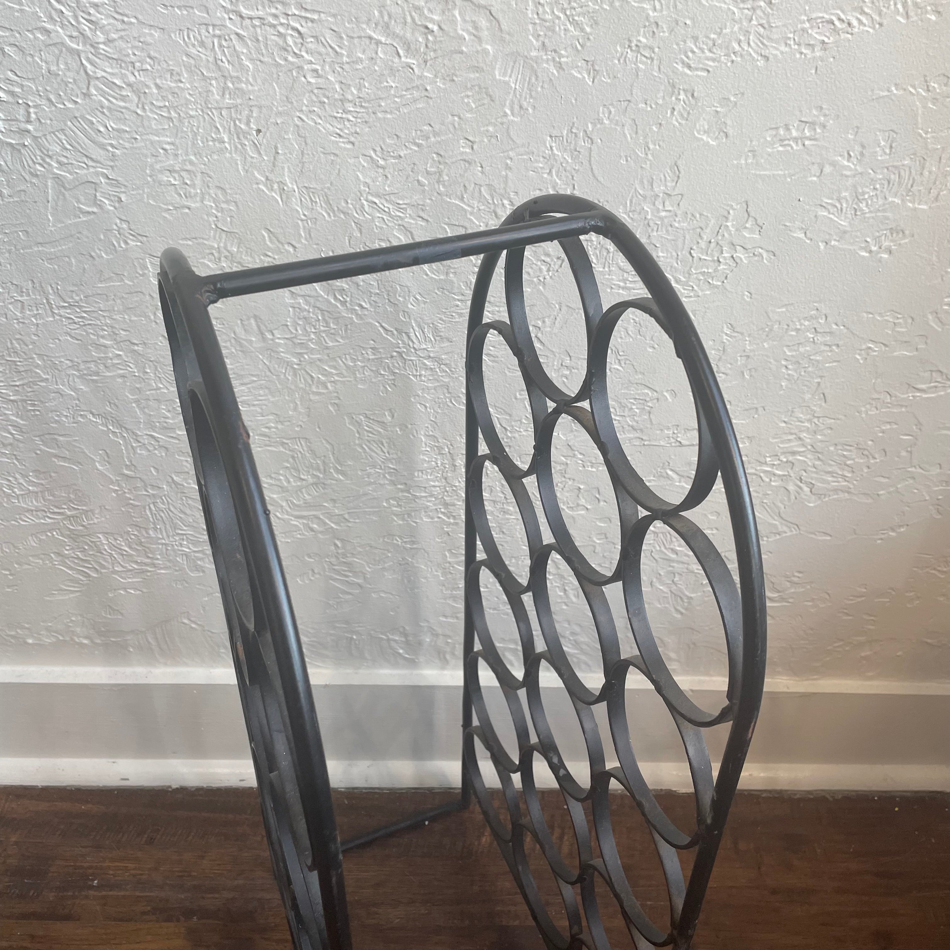 Arthur Umanoff Mid-Century 1960's 17 Bottle Cast Iron Wine Rack