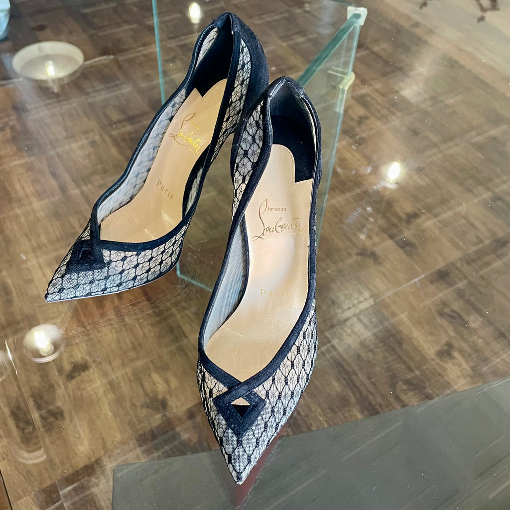 Christian Louboutin Neoalto Dentelle Resille Pumps | Size US 5.5/ IT 35.5