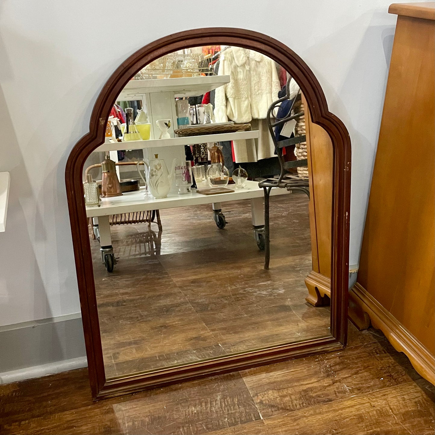 Antique Mahogany Arch Mirror 26 x 32