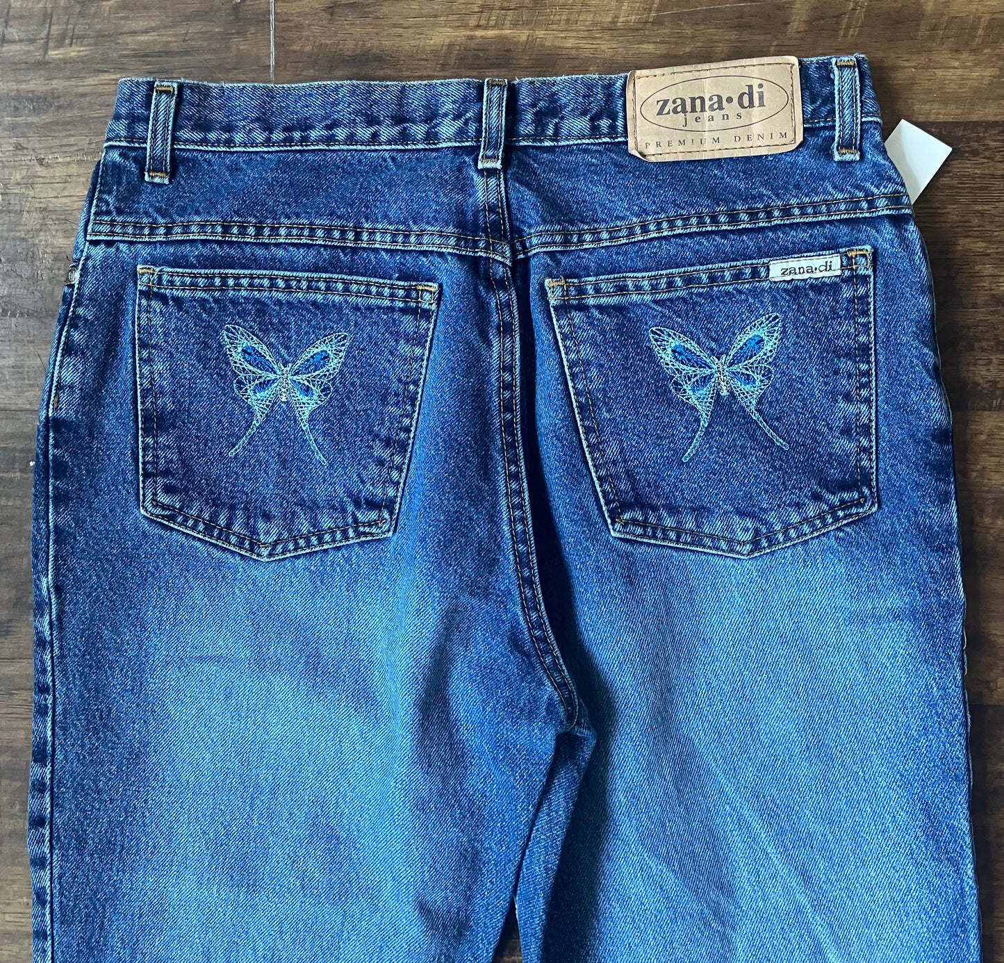 90s Zana Di Butterfly Embroidered Flared Jeans Size 11