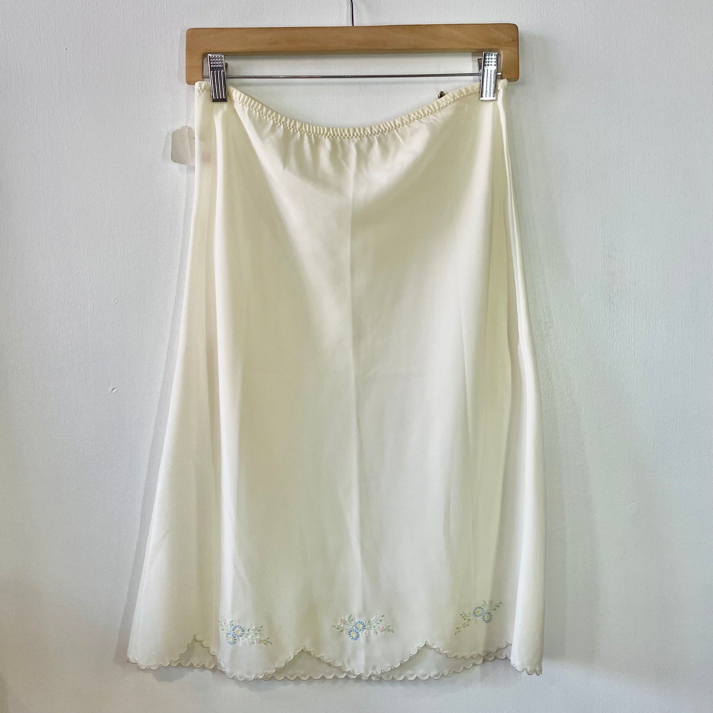 60s Ivory Midi Slip Skirt