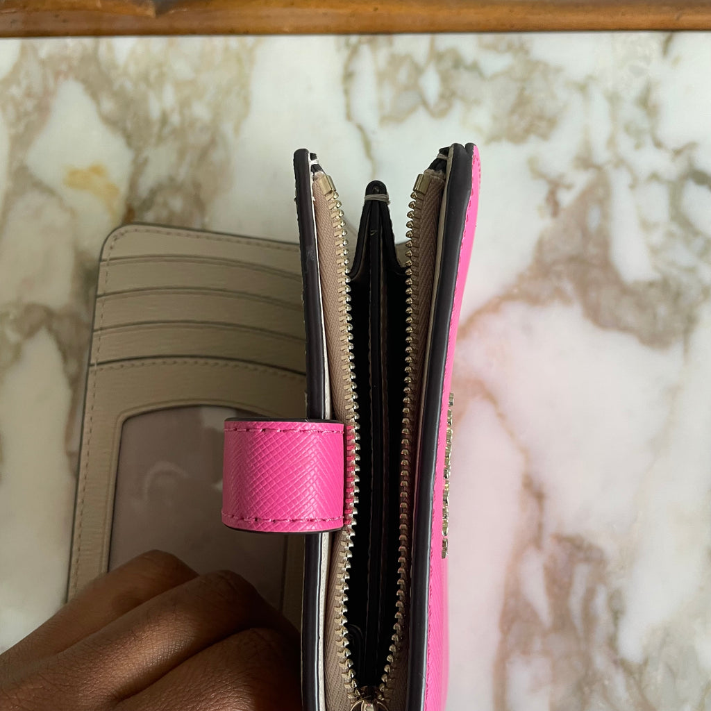 Kate Spade Pink Leather Bi Fold Wallet