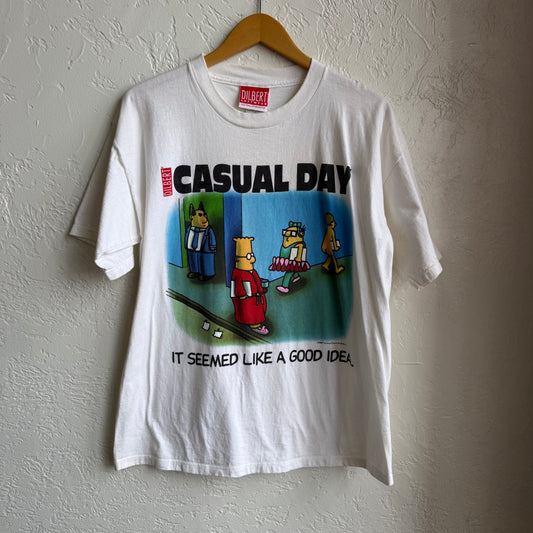 Dilbert Casual Day Work Office Funny Vintage Tee T Shirt • Large
