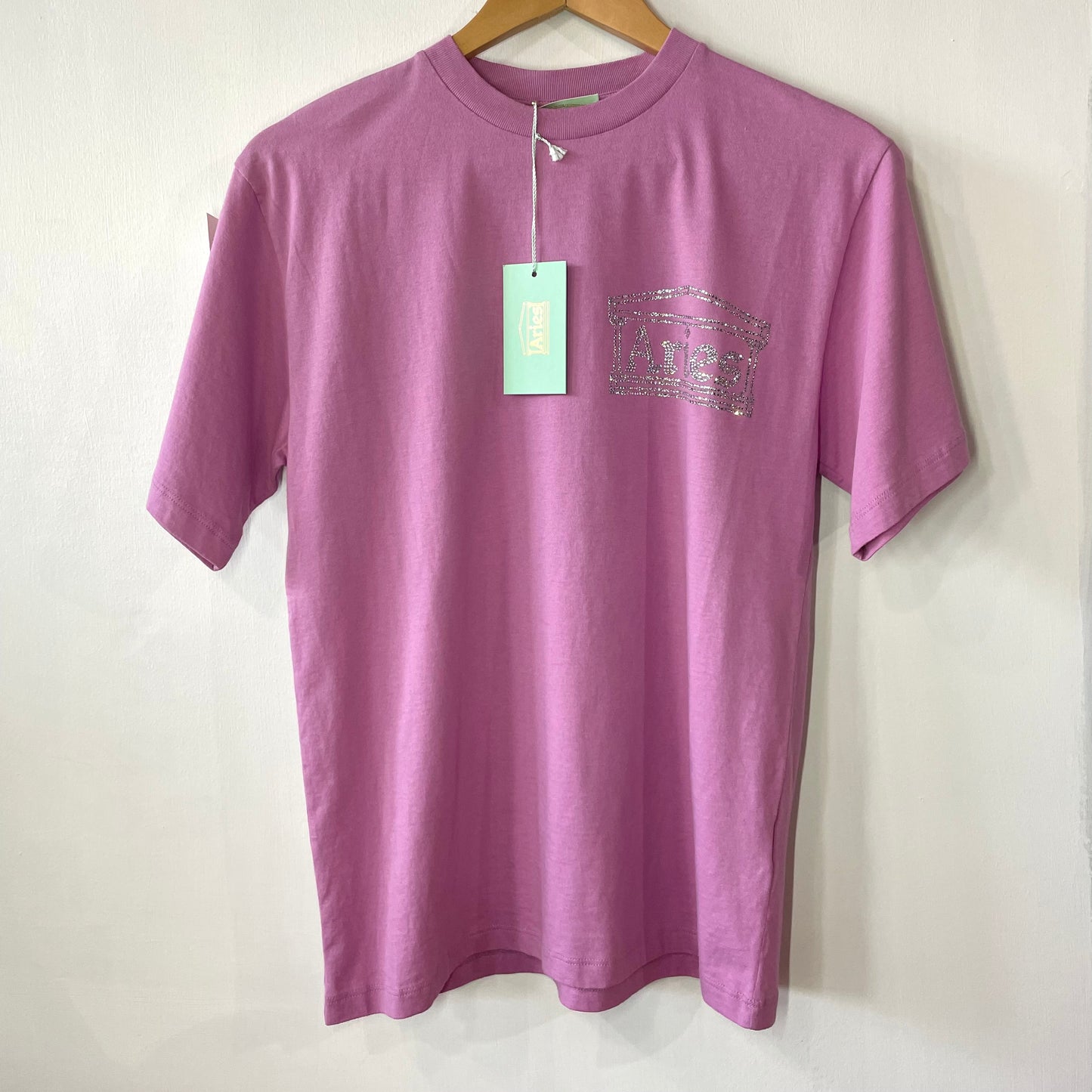 NWT Aries Arise Crystal Temple T-shirt in Lilac Pink