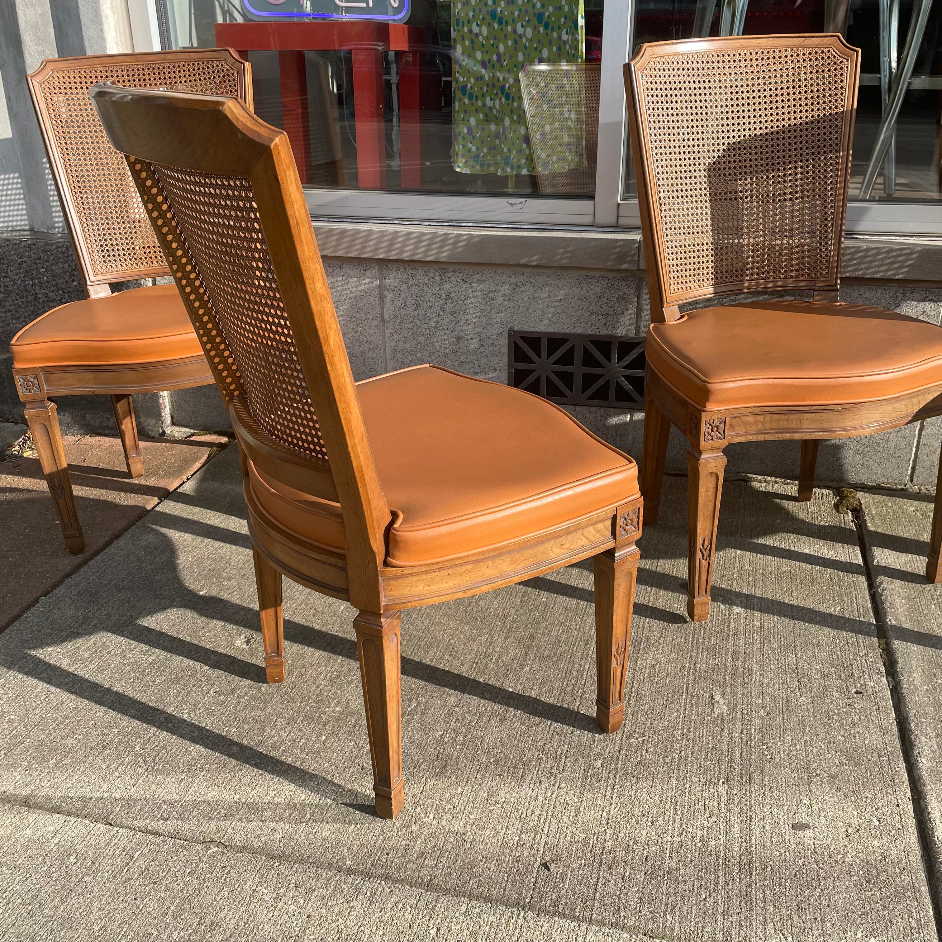 Mid-Century Henredon Cane Back Dining Chairs