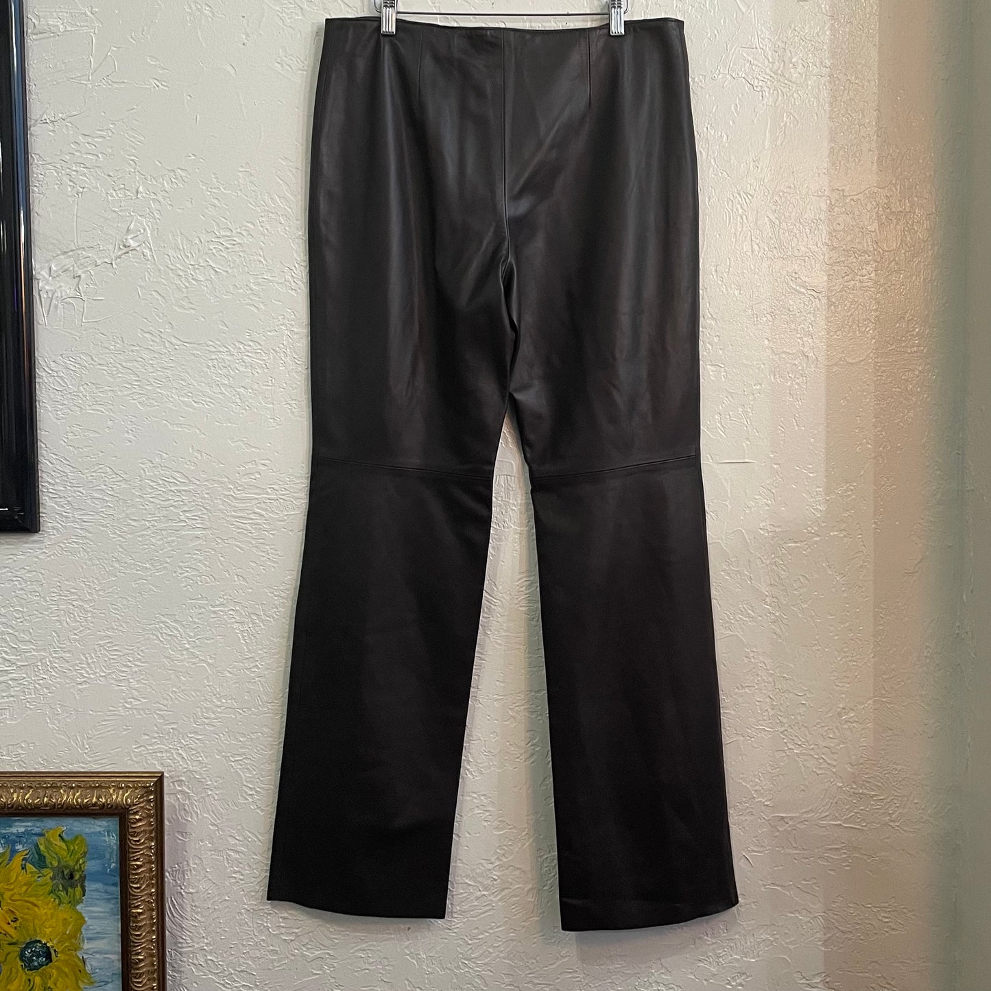 Adrienne Vittadini Deep Brown Leather Pants 2000’s | Size 12