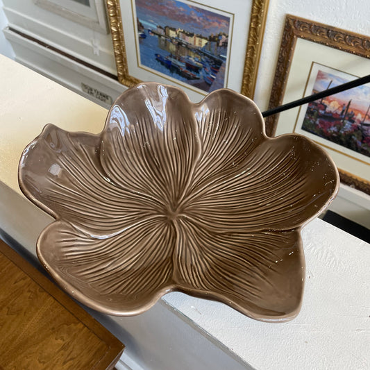 Arhaus Taupe Magnolia Plate 13"
