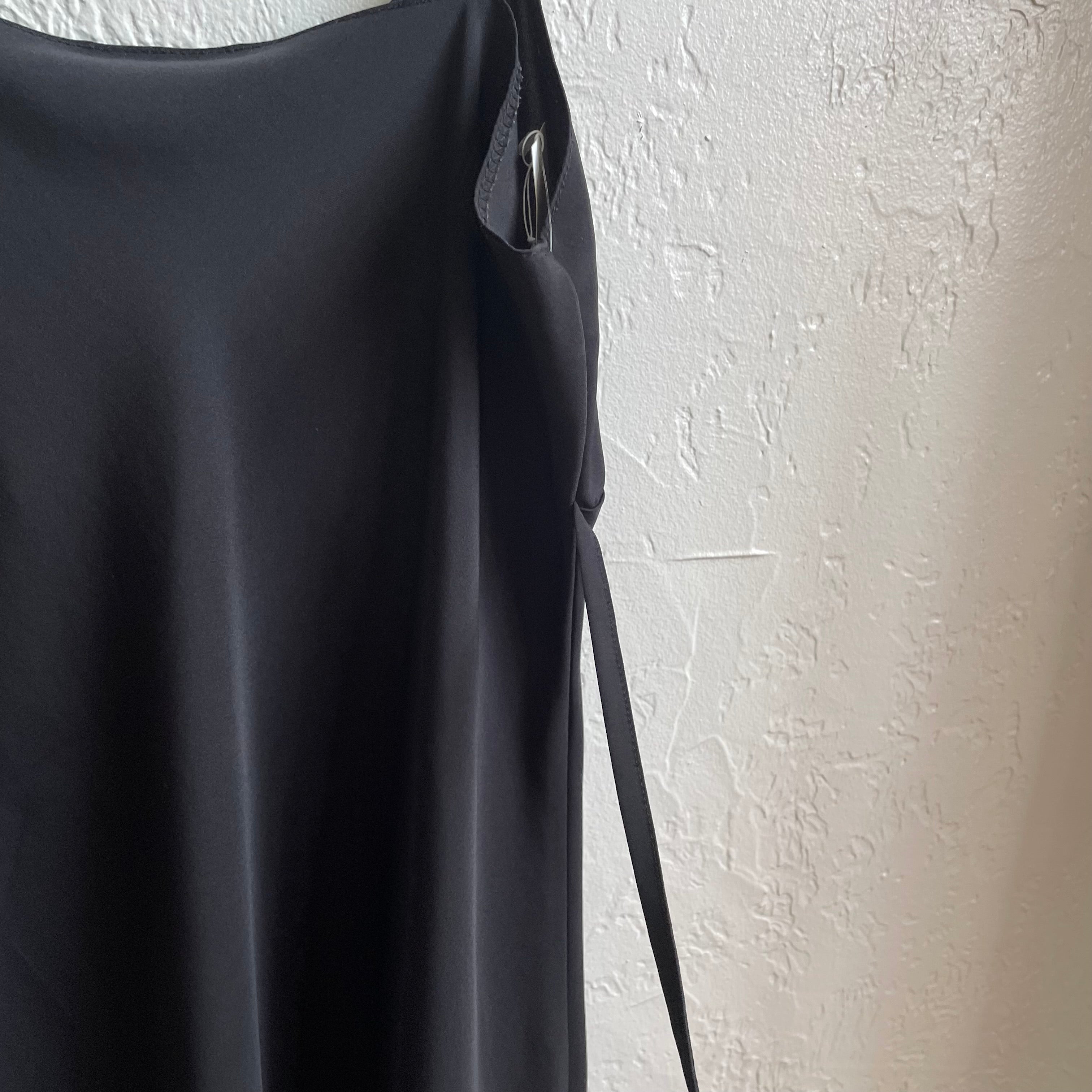 Black Satin Y2K Slip Dress | Small