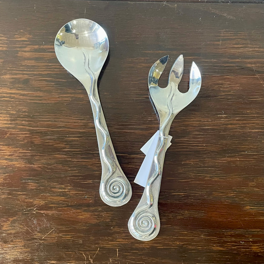 Postmodern Stainless Steel Salad/Pasta Server Set
