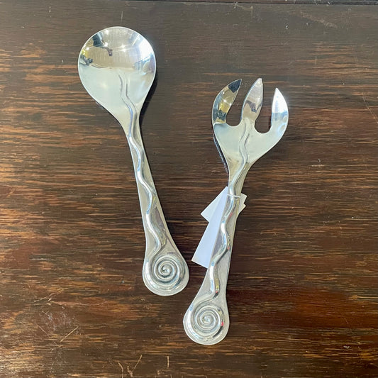 Postmodern Stainless Steel Salad/Pasta Server Set