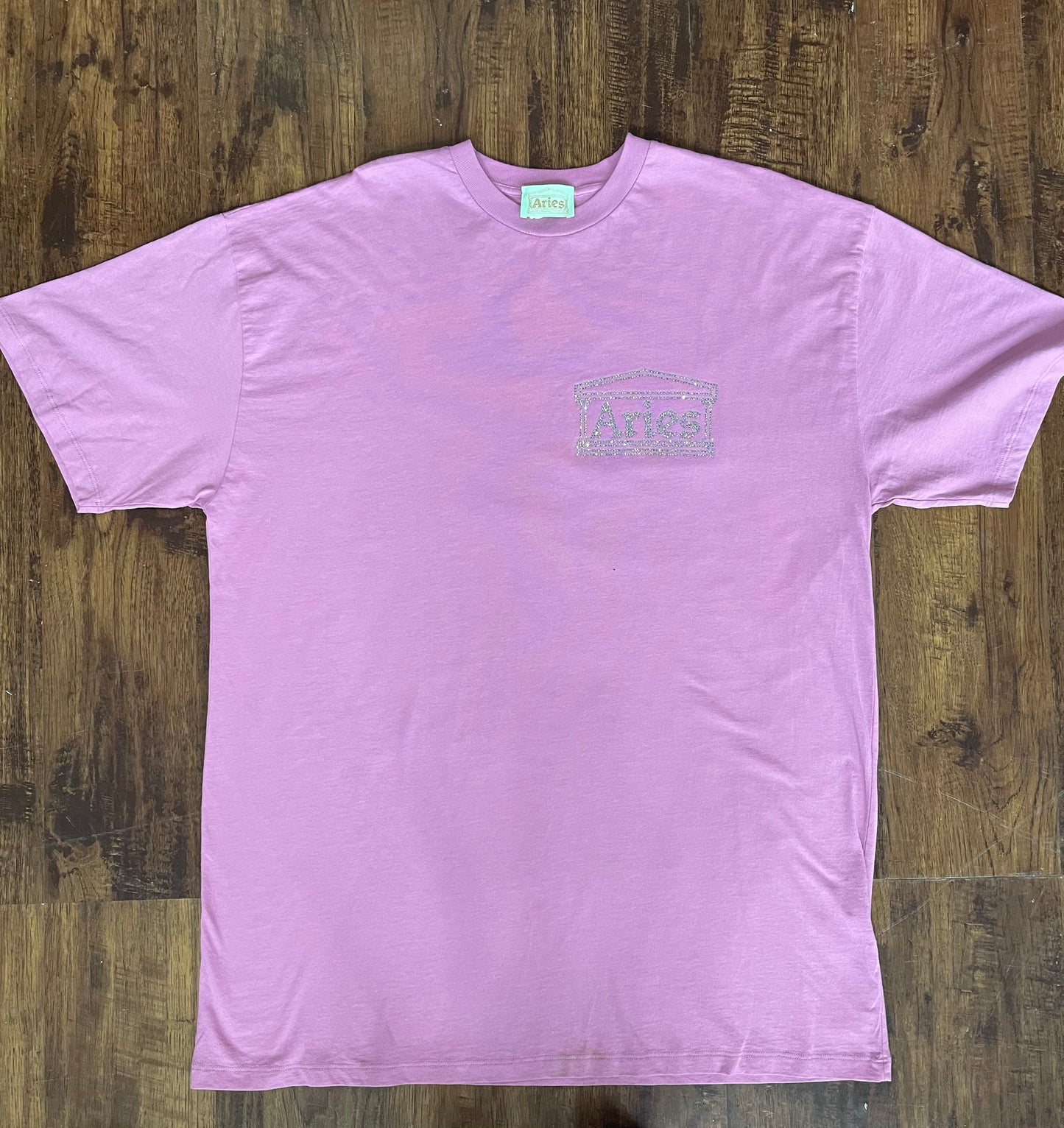 NWT Aries Arise Crystal Temple T-shirt in Lilac Pink