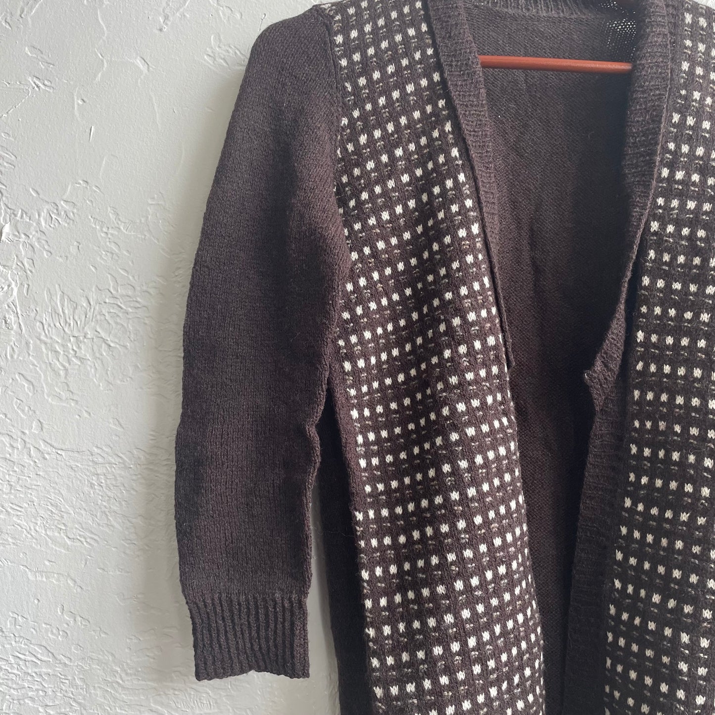 Hand Knit Patterned Cardigan | One Size