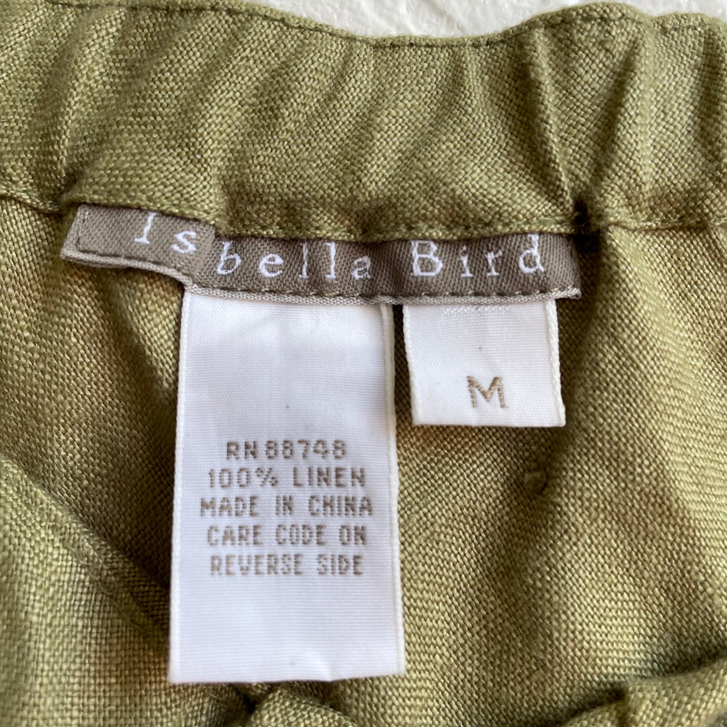 Olive Green 100% Linen Maxi Skirt Y2K | Medium