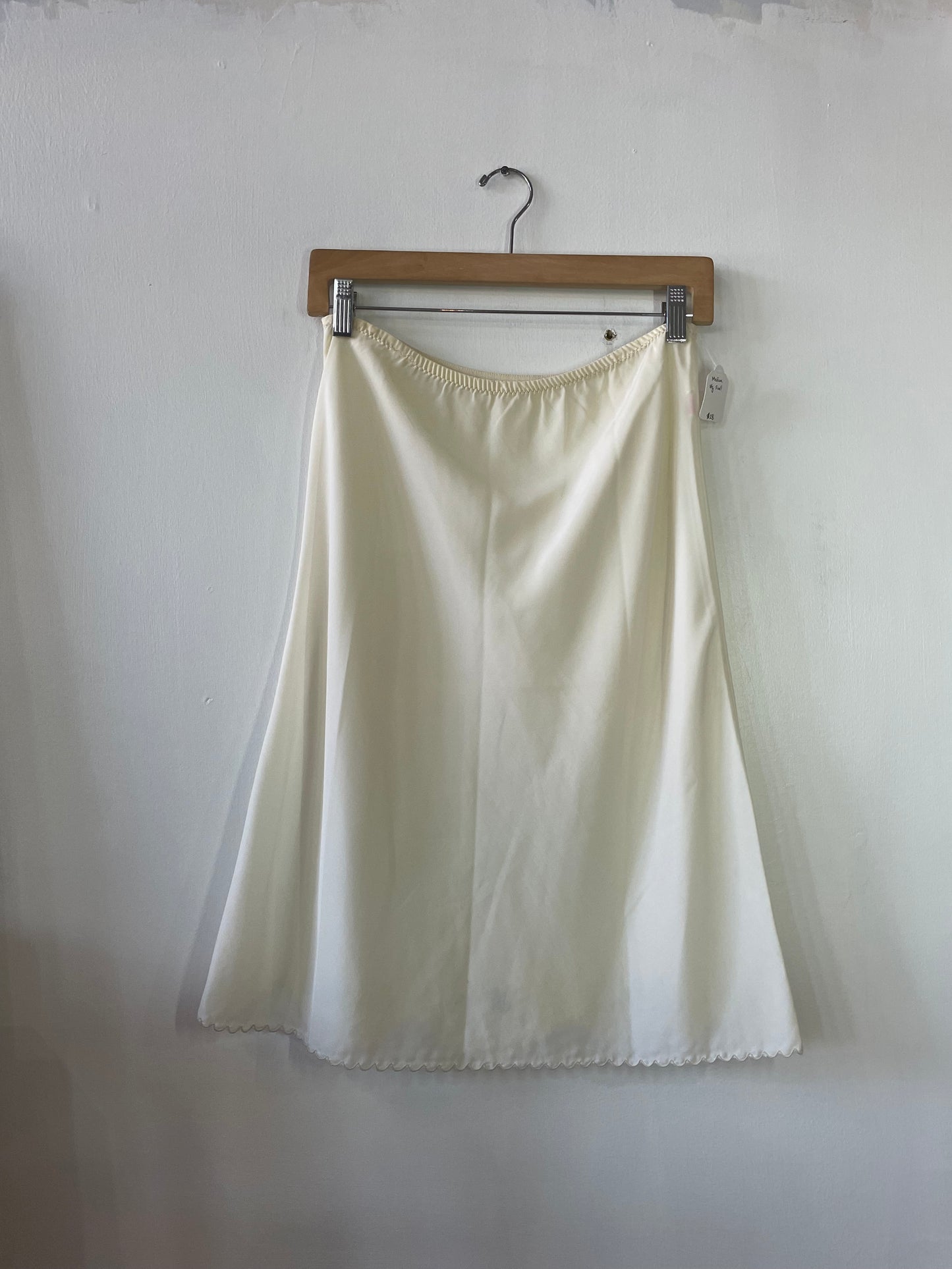 60s Ivory Midi Slip Skirt