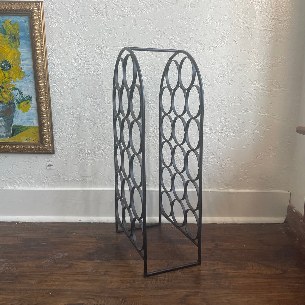 Arthur Umanoff Mid-Century 1960's 17 Bottle Cast Iron Wine Rack