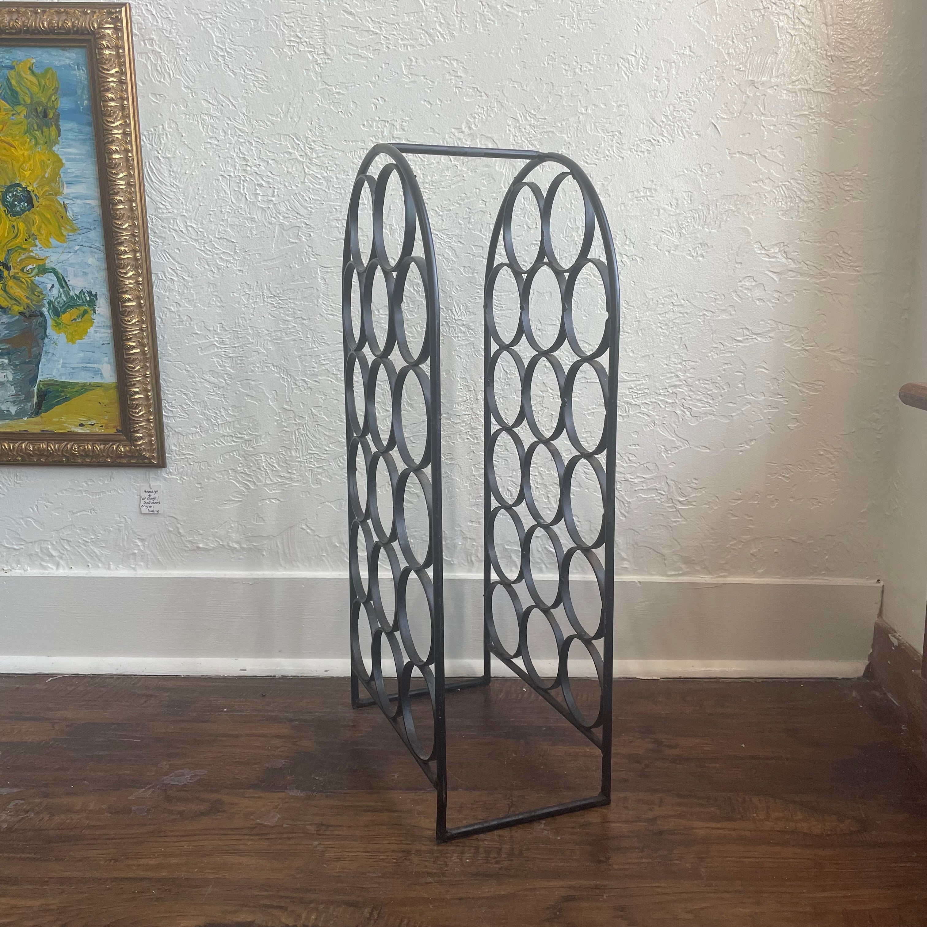 Arthur Umanoff Mid-Century 1960's 17 Bottle Cast Iron Wine Rack