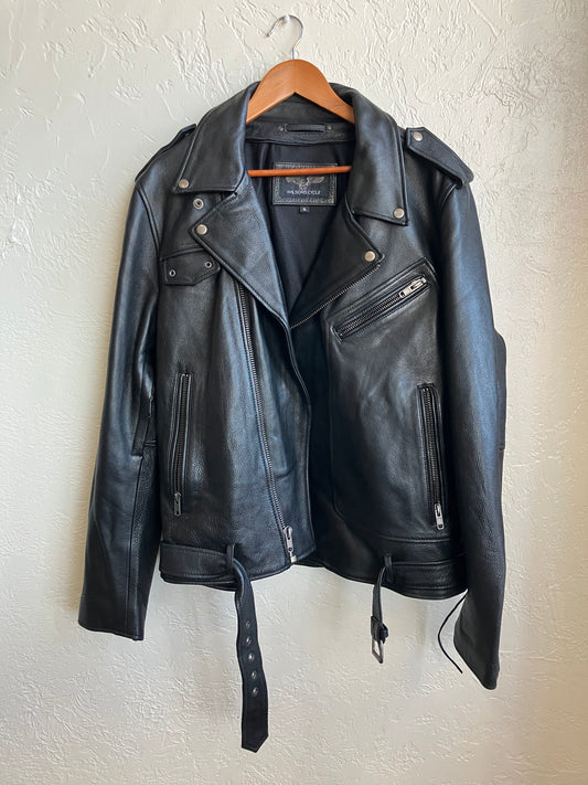 Wilsons Leather Black Jacket Finn Rider Moto Mens XL