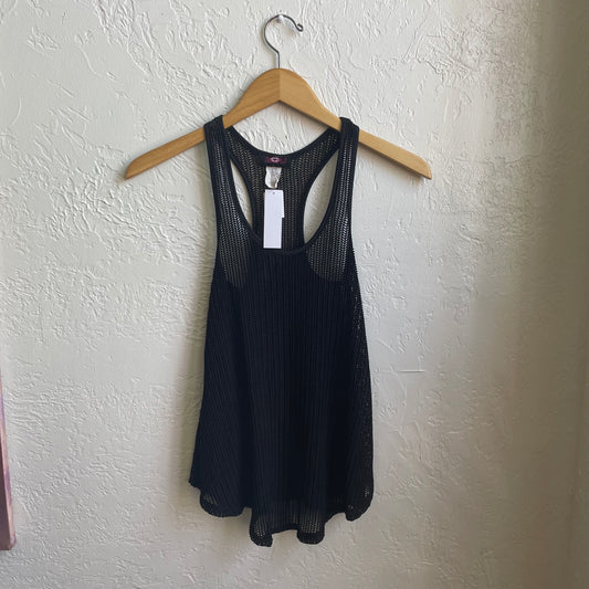 Black Sleeveless Fishnet Tank Top | Small
