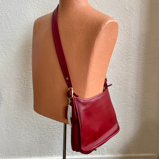 Coach Red Legacy Zip Crossbody 1990's #9966