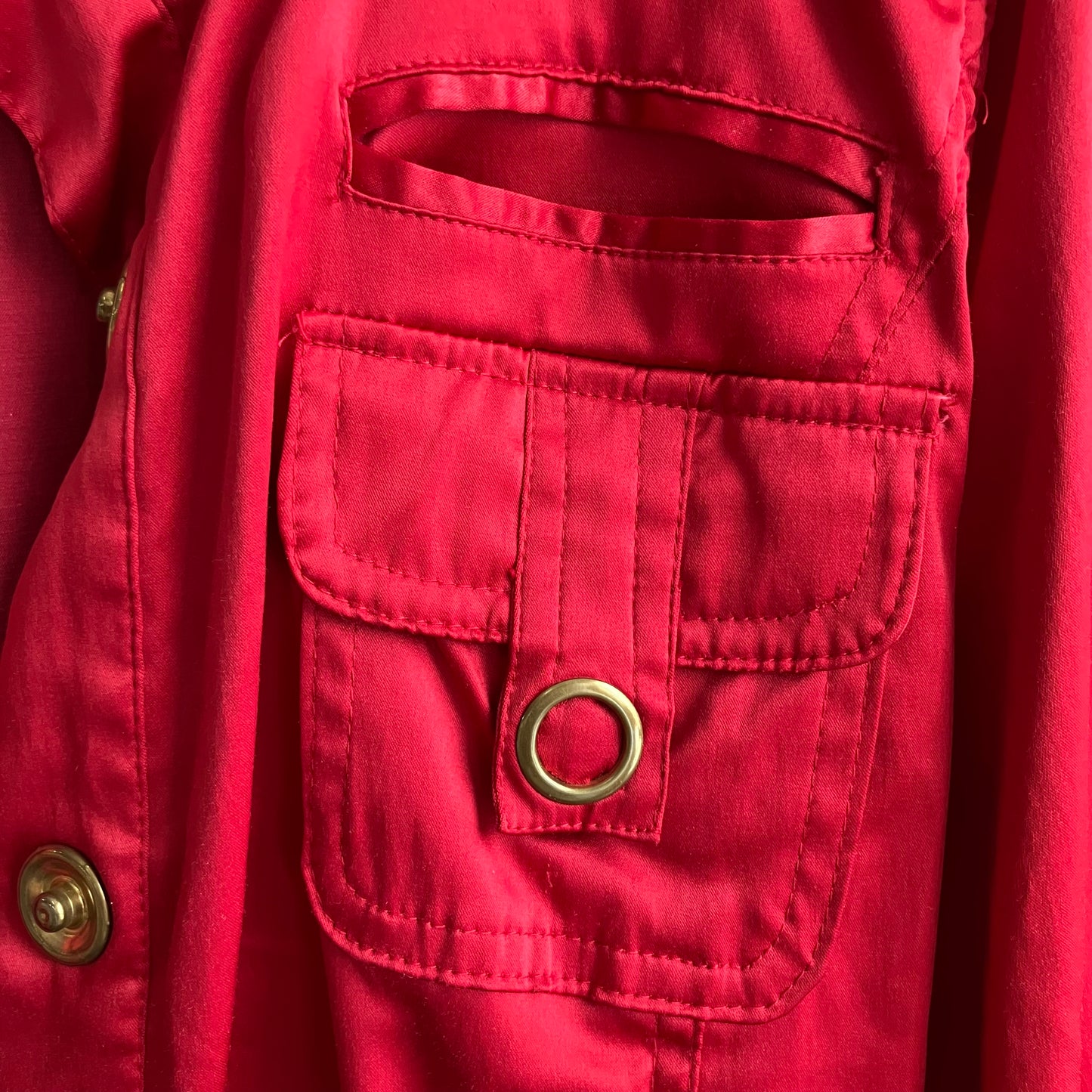 Y2K Apple Red Button Up Jacket Top | Large