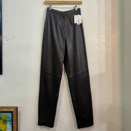 Valerie Steven’s Deep Brown High Waisted Leather Pants NWT | Size 4